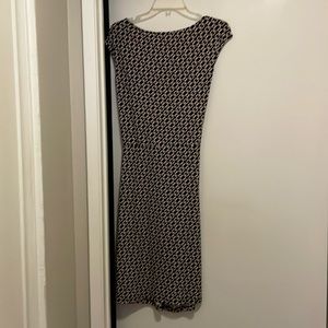 Black and Gold Patterned dress that ties in the back
